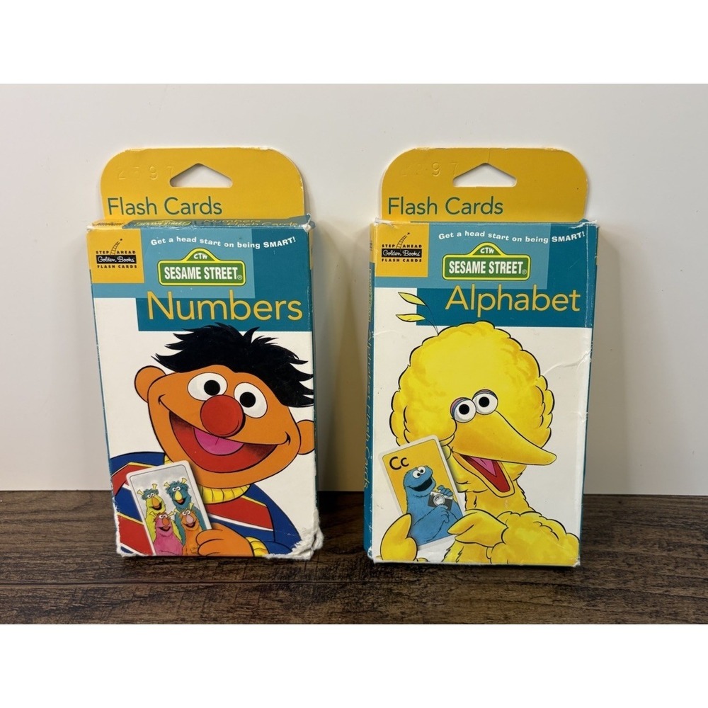Sesame Street Vintage Flash Card Packs Numbers And Alphabet Both Complete